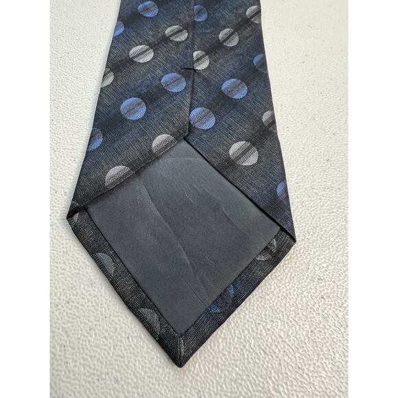 Lamberti Black, Gray, Blue Polka Dot Pattern 100% Silk Tie Made in Italy NWOT - Picture 6 of 7